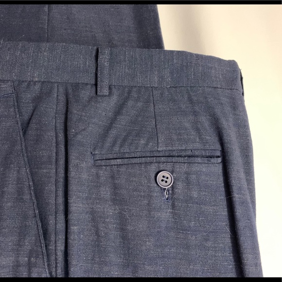 high rise linen blend pants - Picture 2 of 5